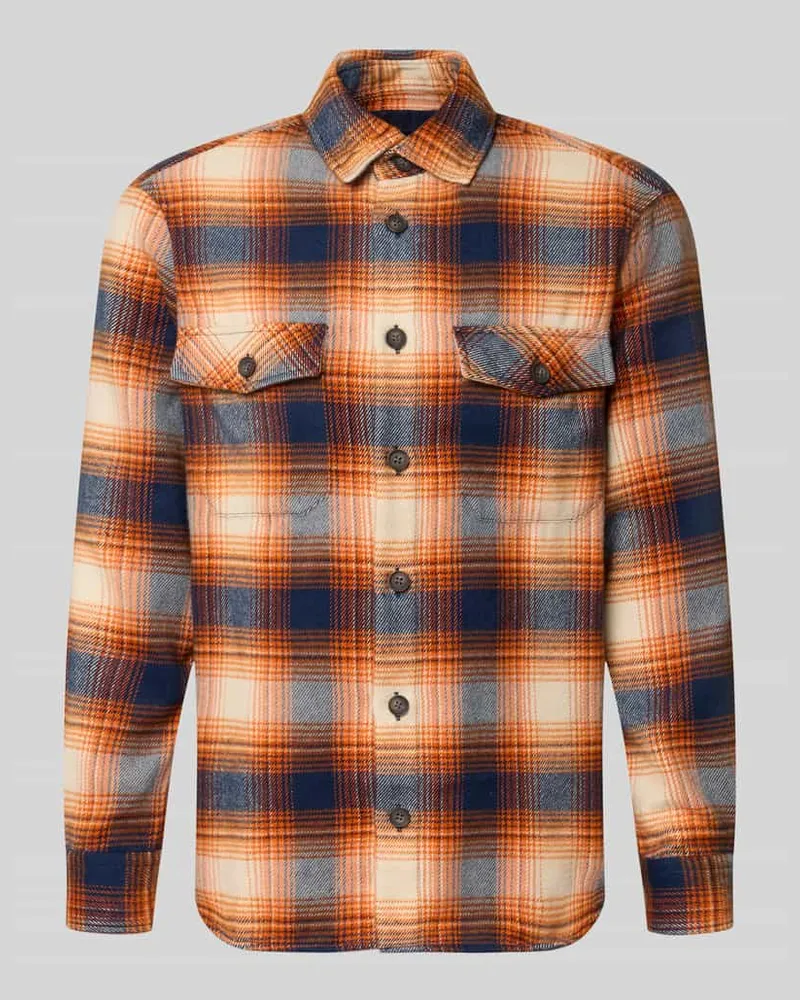 Christian Berg Regular Fit Hemdjacke mit Brusttaschen Orange