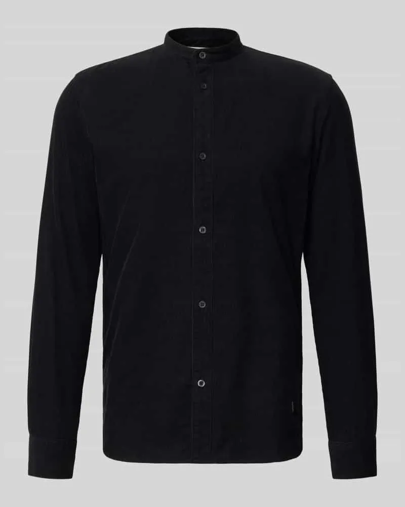 Tom Tailor Regular Fit Cordhemd aus reiner Baumwolle Black