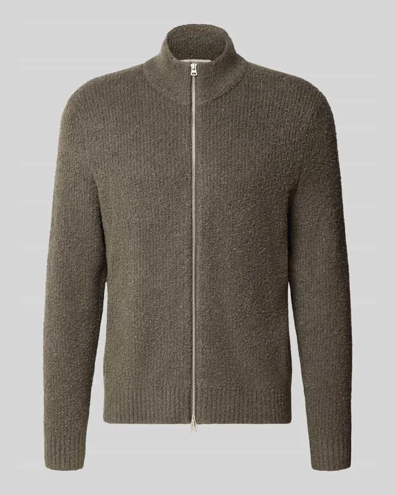 Only & Sons Regular Fit Strickjacke mit Zweiwege Reißverschluss Schlamm