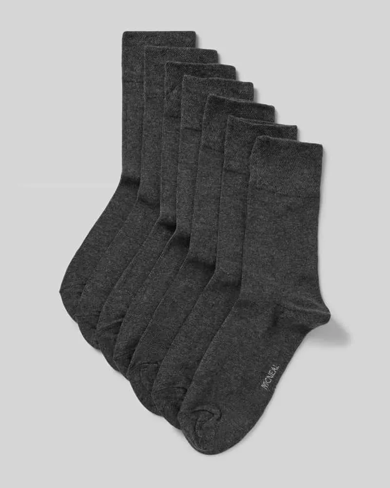 McNeal Socken mit geripptem Abschluss im 7er-Pack Anthrazit