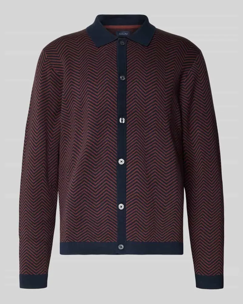 Christian Berg Regular Fit Strickjacke mit Umlegekragen 