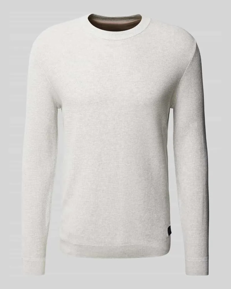 Tom Tailor Regular Fit Strickpullover aus reiner Baumwolle mit Strukturmuster 