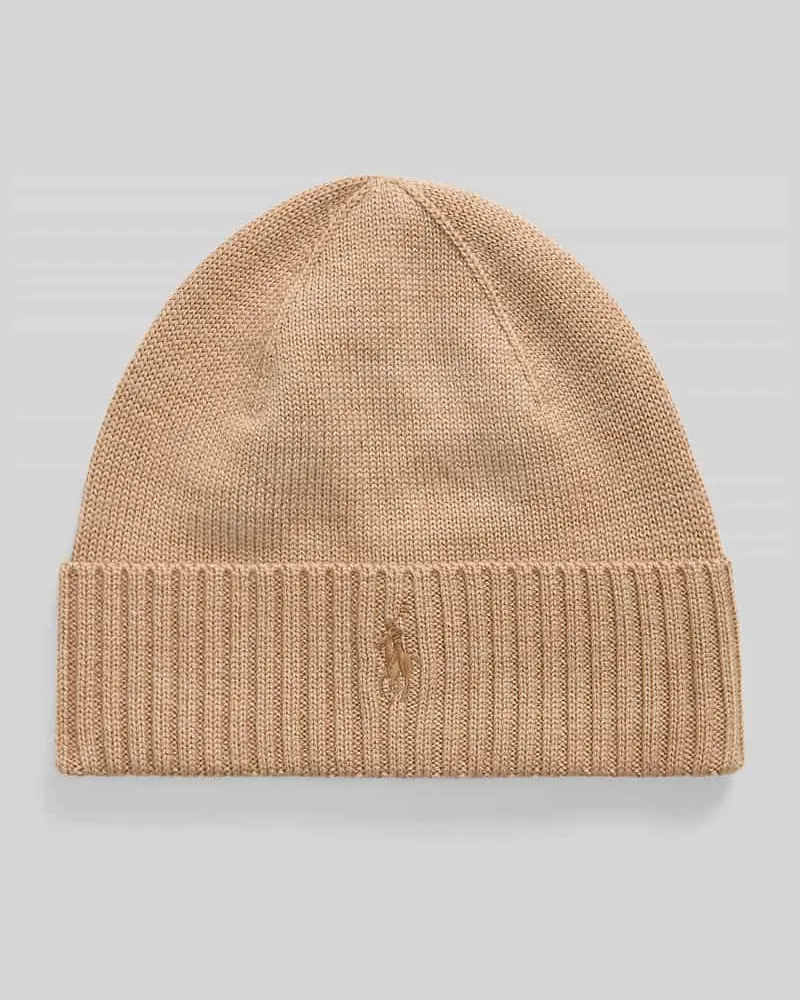 Ralph Lauren Mütze aus reiner Wolle Camel