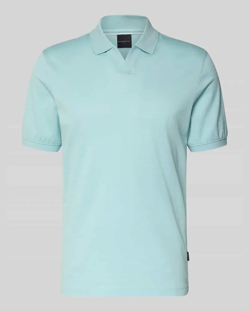 Bugatti Regular Fit Poloshirt mit Strukturmuster Aqua