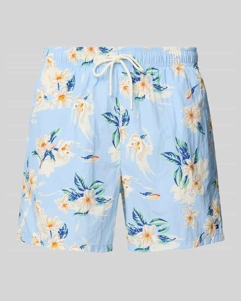 Tommy Hilfiger Badeshorts mit Allover-Muster Bleu