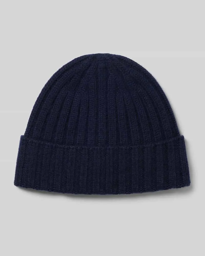 Christian Berg Beanie in Strick-Optik Marine