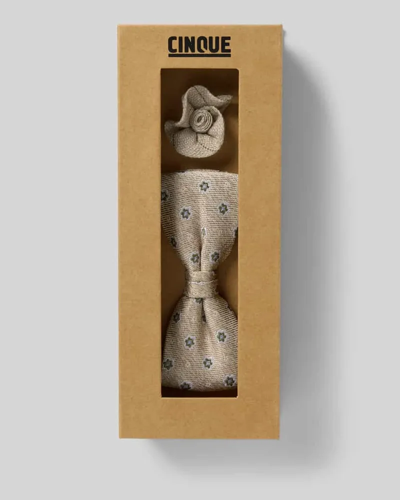 cinque Fliege aus Seide mit verstellbarer Kragenweite Modell 'ASCONA Offwhite