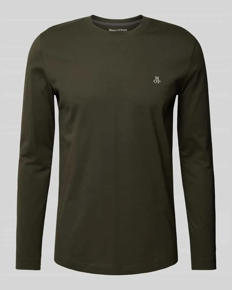 Marc O'Polo Regular Fit Langarmshirt aus reiner Baumwolle Oliv