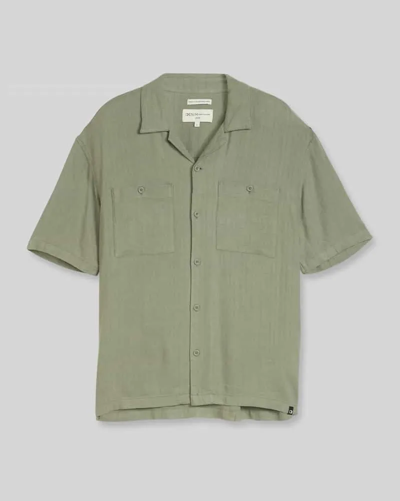 Tom Tailor Loose Fit Freizeithemd aus Leinen-Viskose-Mix Mint