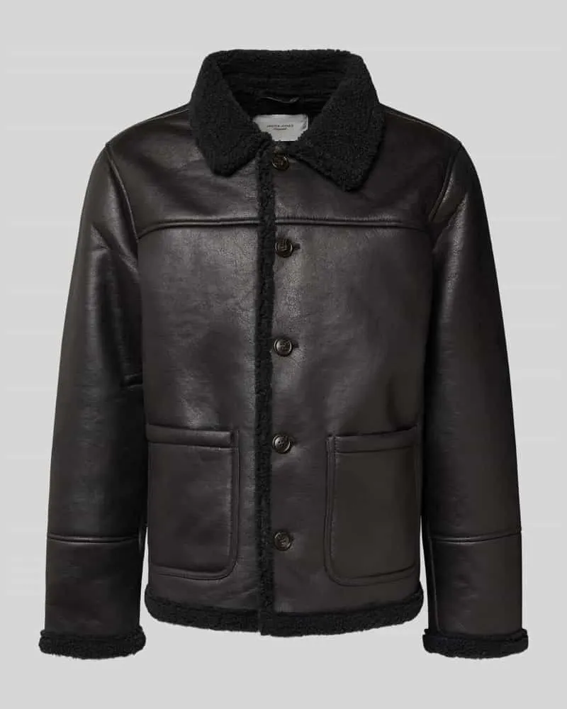 Jack & Jones Jacke mit Knopfleiste Modell 'CAMBRIDGE Black
