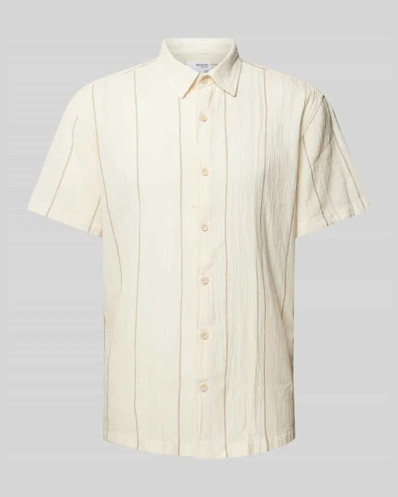 Selected Homme Freizeithemd mit Knopfleiste Offwhite