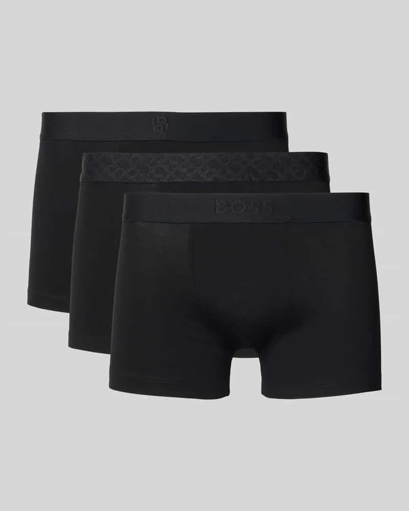 HUGO BOSS Slim Fit Trunks aus Baumwoll-Mix im 3er-Pack Black