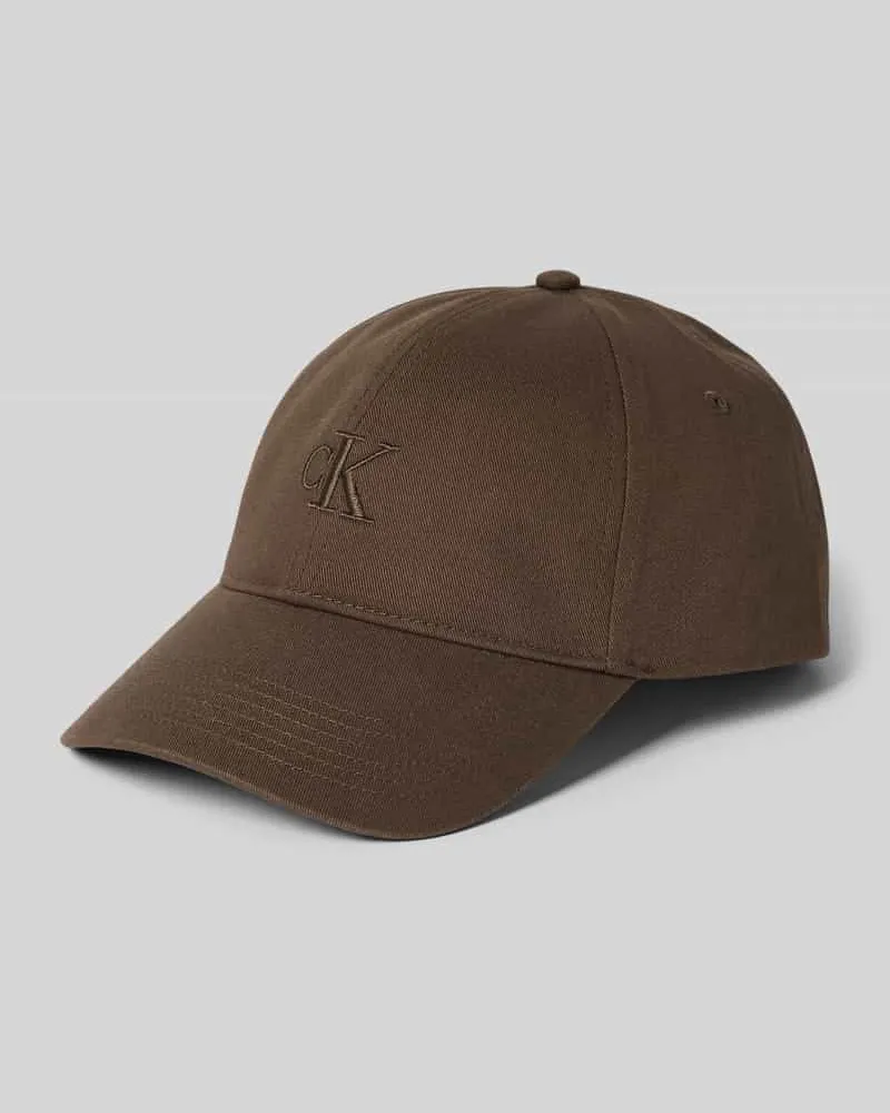 Calvin Klein Größenverstellbare Cap mit Label-Stitching Dunkelbraun