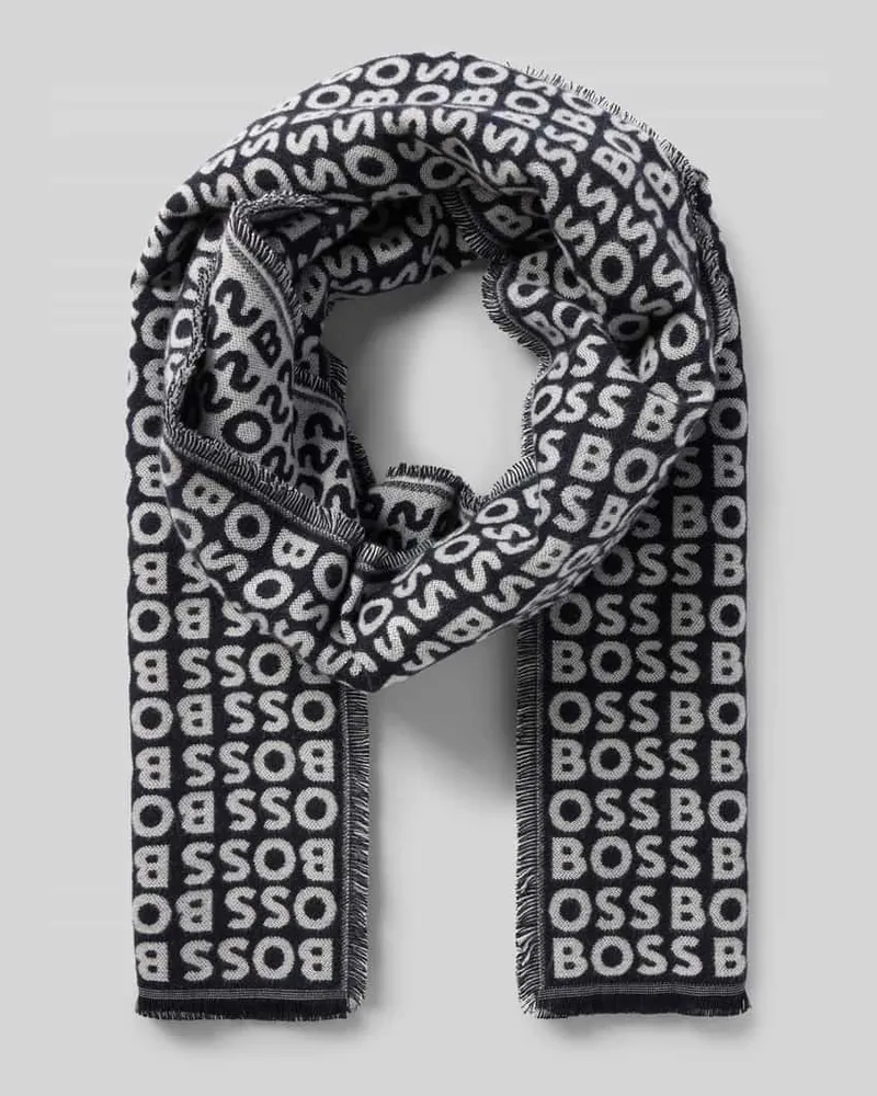 HUGO BOSS Schal aus reiner Viskose Modell 'TADIC Dunkelblau