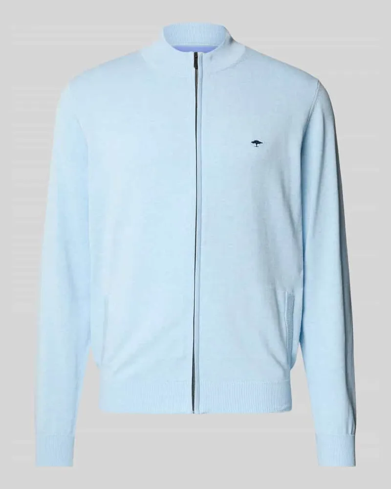 Fynch-Hatton Strickjacke mit Reißverschluss Hellblau