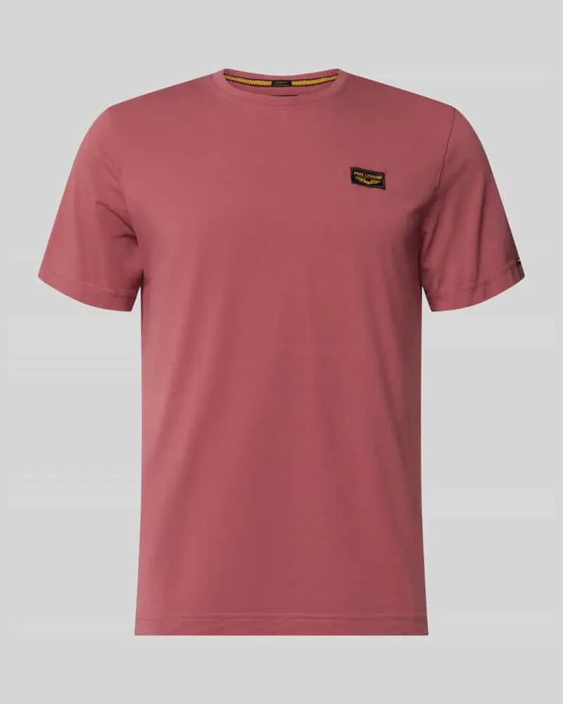 PME Legend T-Shirt mit Label-Details und Rundhalsausschnitt Rostrot