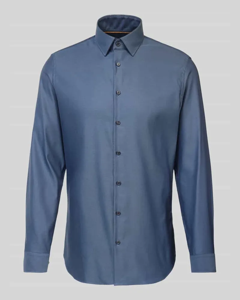 JAKE*S Regular Fit Business-Hemd aus Viskose mit Kentkragen 