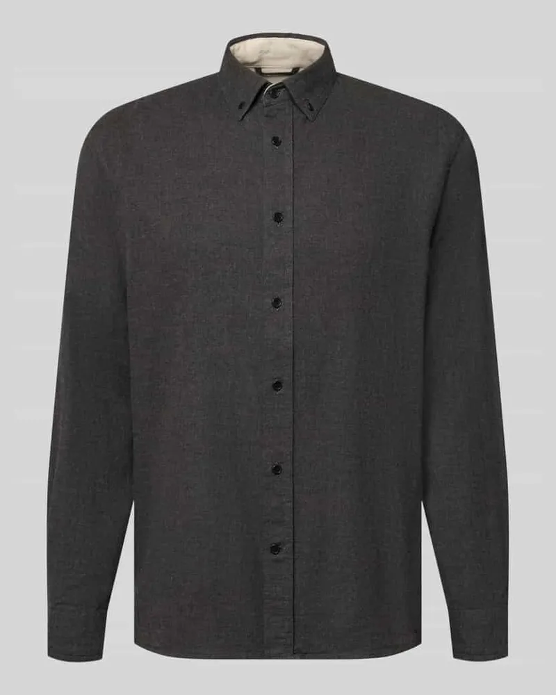 Armedangels Relaxed Fit Freizeithemd aus reiner Baumwolle Modell 'ARAAMO Anthrazit