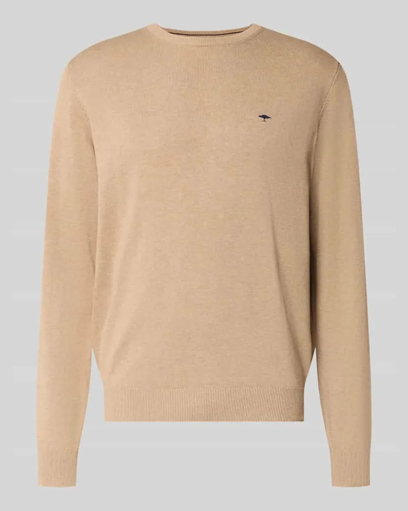 Fynch-Hatton Strickpullover mit gerippten Abschlüssen Taupe