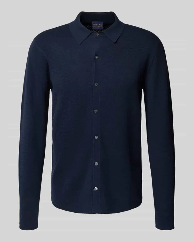 Christian Berg Strickjacke mit Knopfleiste Marine