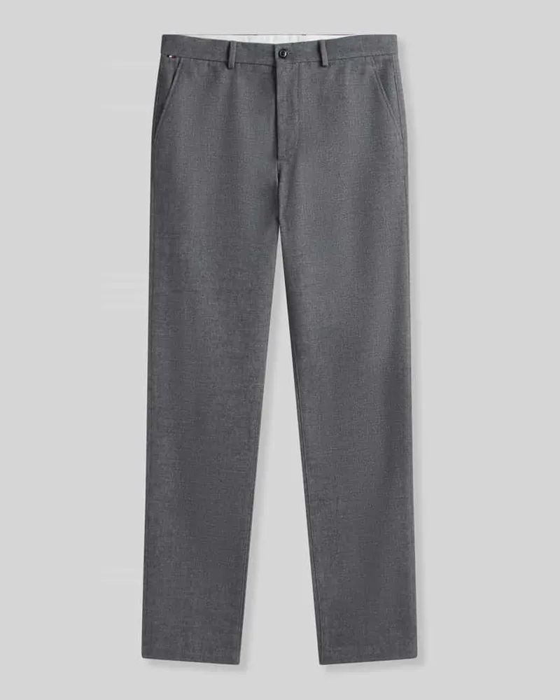 Tommy Hilfiger Slim Fit Gerade Hose aus Baumwoll-Mix mit Viskose-Anteil Modell 'DENTON Hellgrau