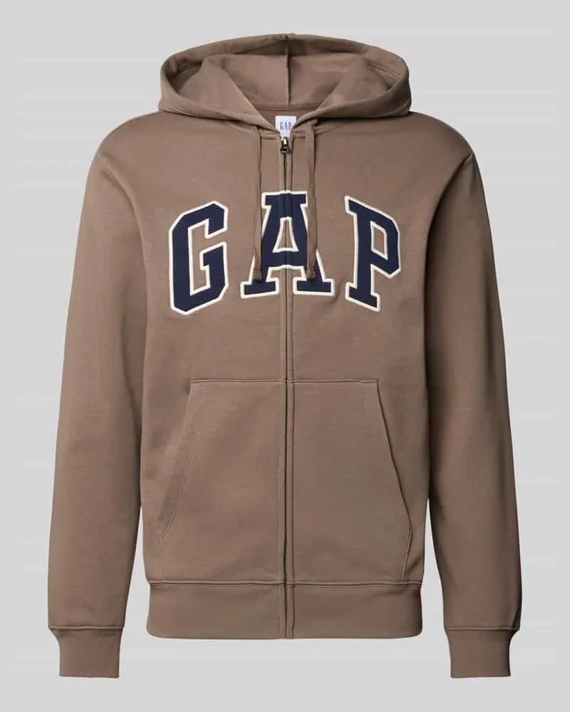 GAP Regular Fit Sweatjacke aus Baumwoll-Mix Mittelgrau