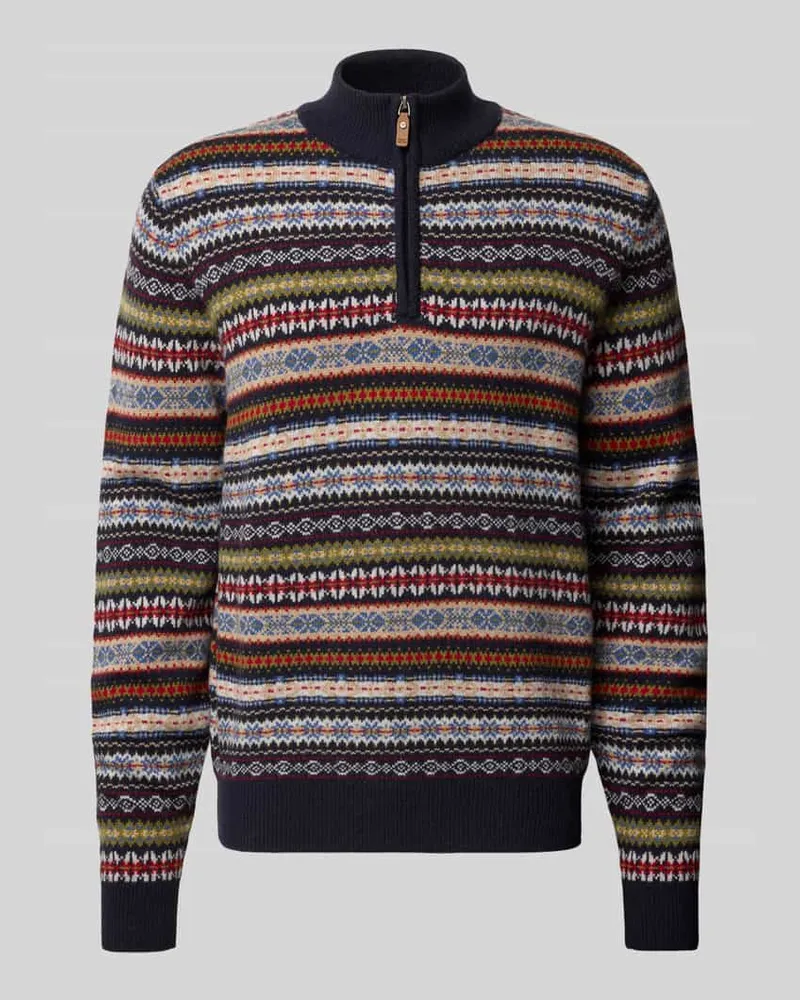 Fynch-Hatton Wollpullover aus reiner Wolle Marine
