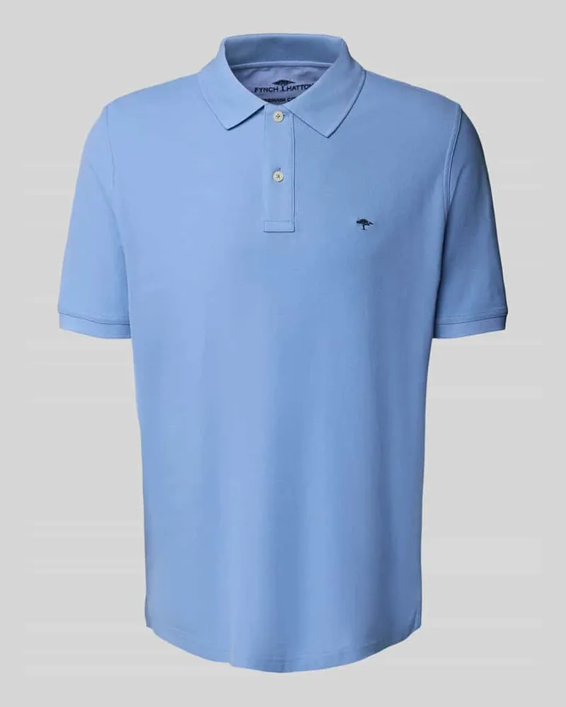 Fynch-Hatton Regular Fit Poloshirt mit Logo-Stitching Hellblau