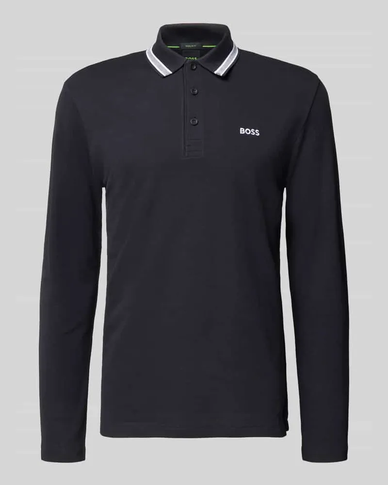 HUGO BOSS Regular Fit Poloshirt aus reiner Baumwolle Modell 'PLISY Marine