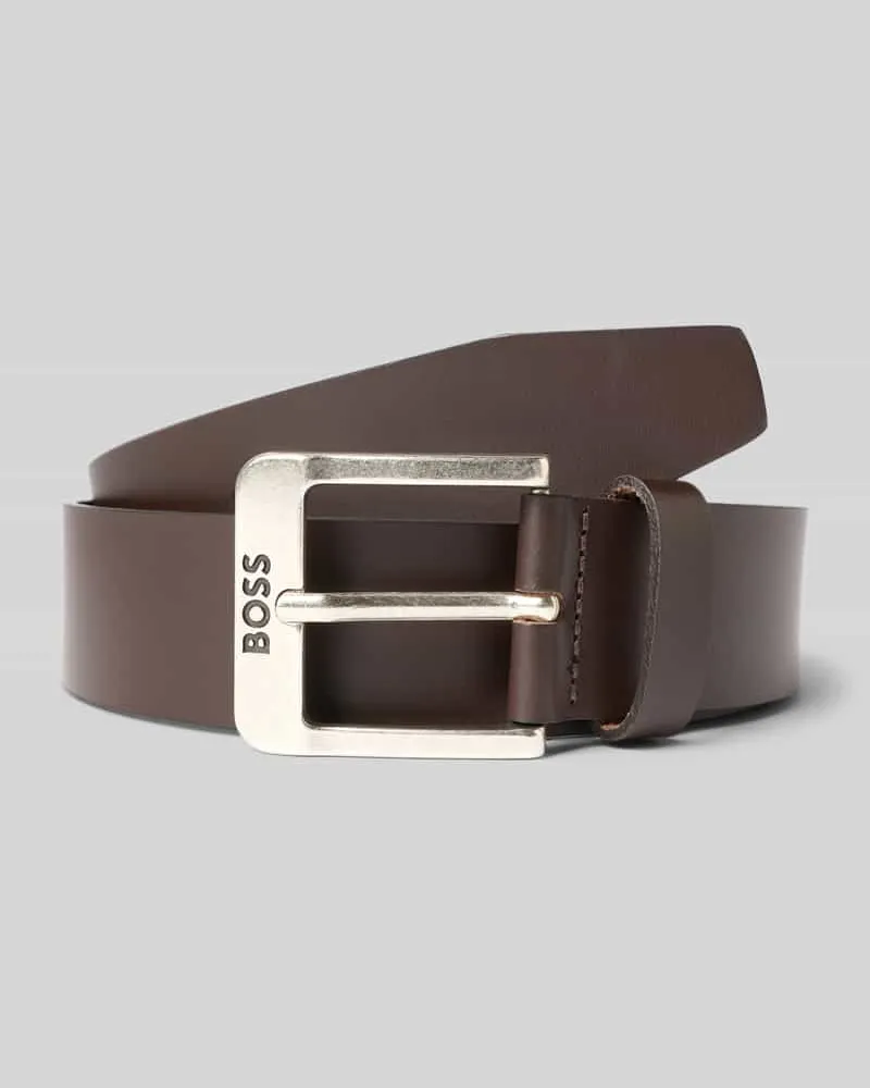 HUGO BOSS Ledergürtel mit Dornschließe Modell 'JEMIO Dunkelbraun