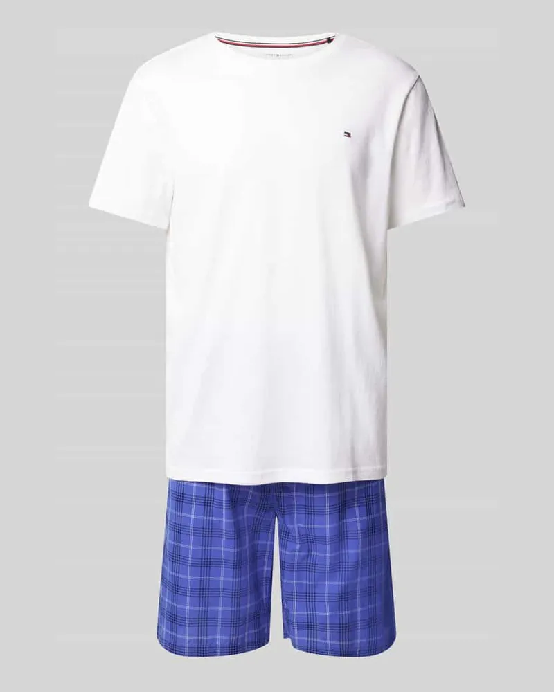 Tommy Hilfiger Pyjama aus reiner Baumwolle Hellblau