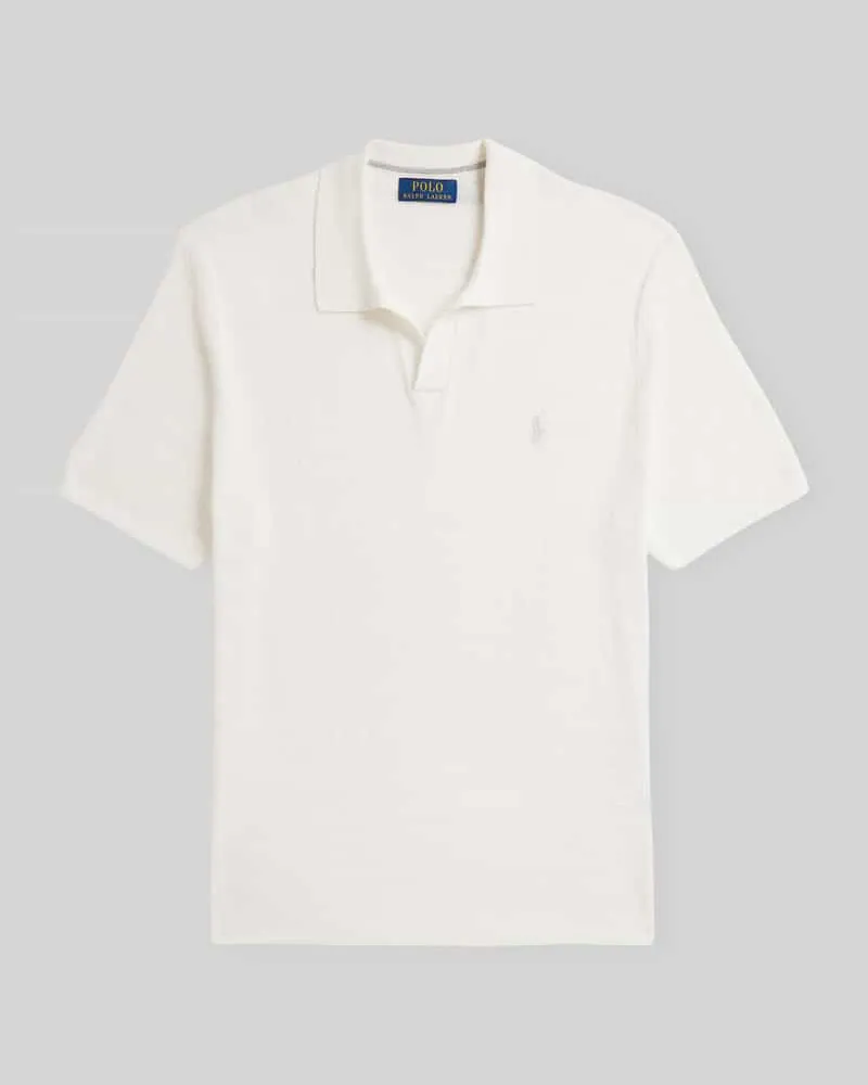 Ralph Lauren Regular Fit Poloshirt aus Baumwoll-Leinen-Mix Weiss
