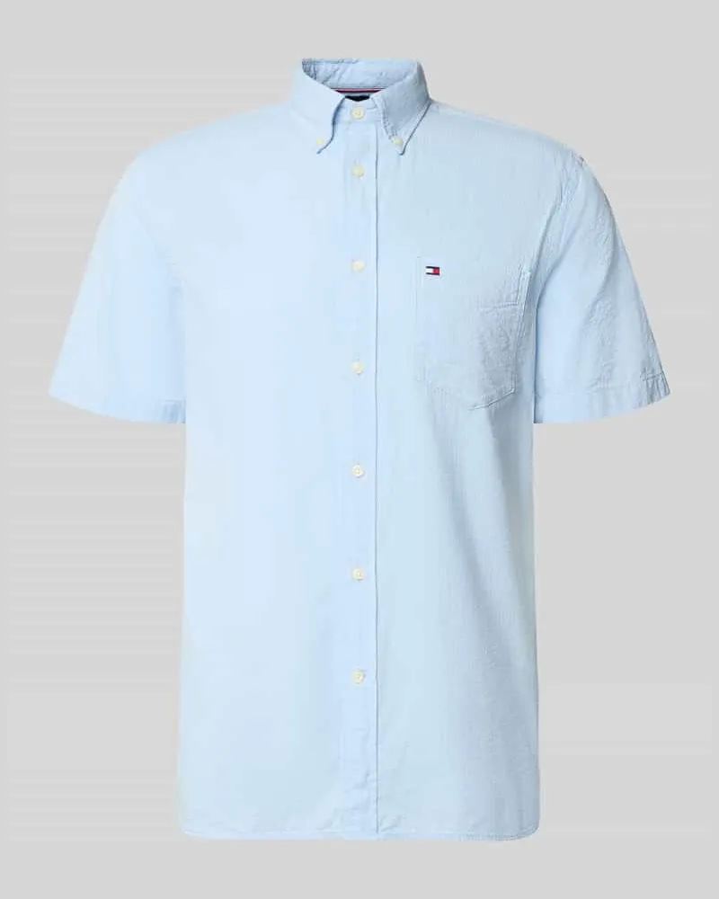 Tommy Hilfiger Regular Fit Freizeithemd aus reiner Baumwolle Hellblau
