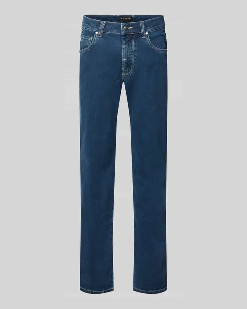Bugatti Regular Fit Jeans im 5-Pocket-Design Blau