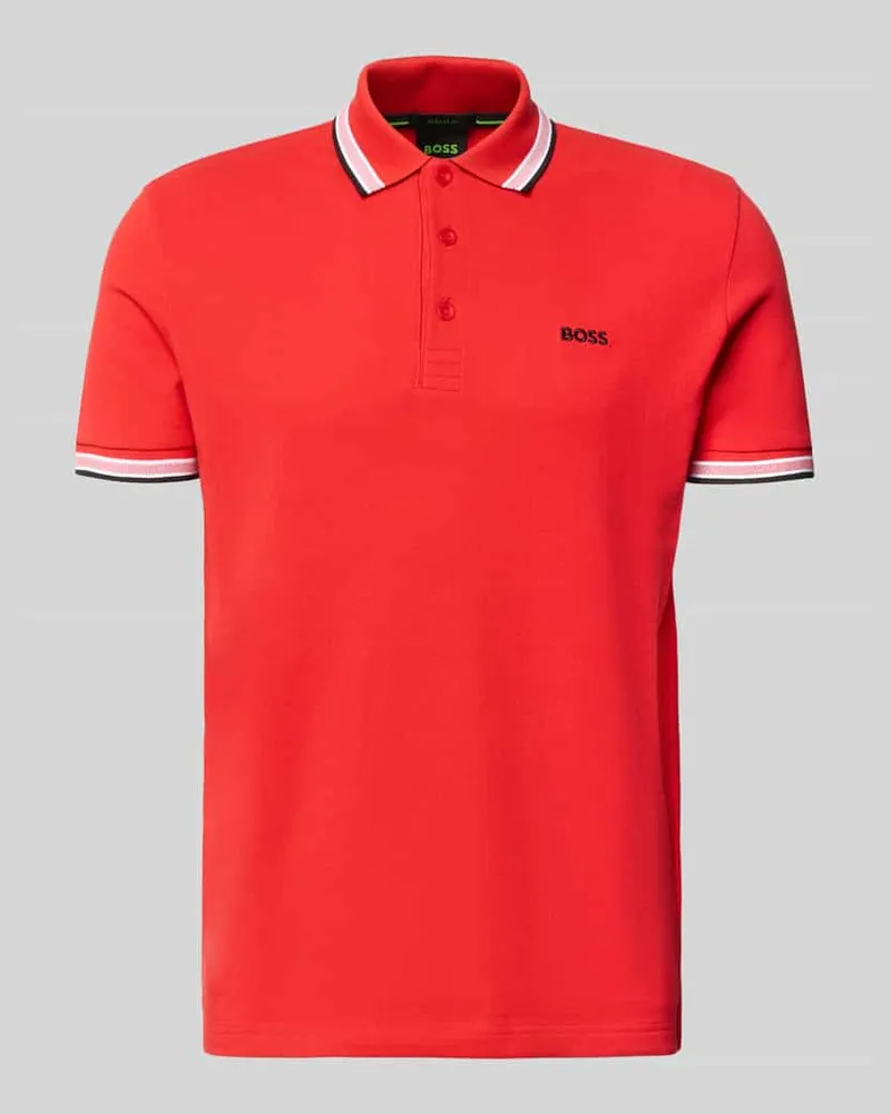 HUGO BOSS Regular Fit Poloshirt aus reiner Baumwolle Modell 'PADDY Rot