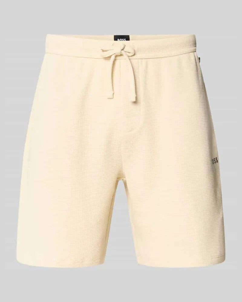 HUGO BOSS Regular Fit Sweatshorts aus Baumwoll-Mix Offwhite