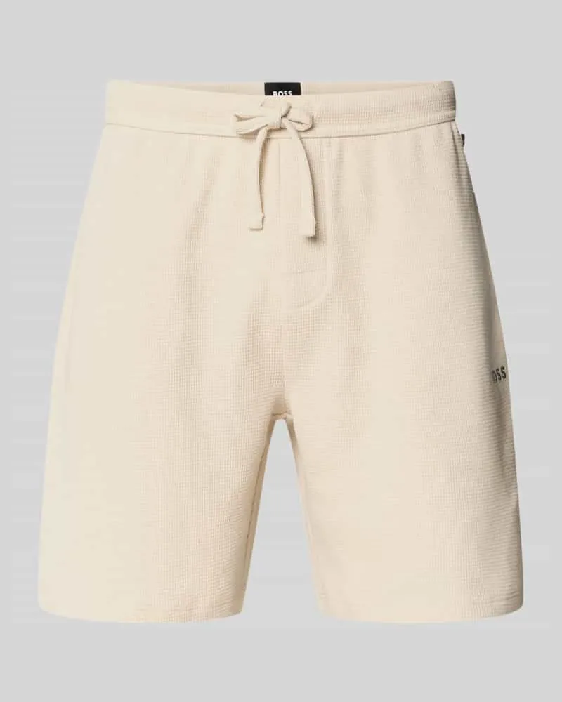 HUGO BOSS Regular Fit Sweatshorts aus Baumwoll-Mix Offwhite