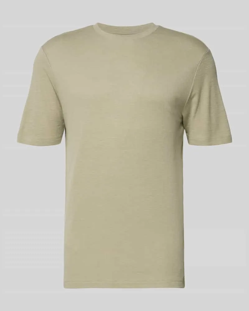 HUGO BOSS Regular Fit T-Shirt aus Lyocell-Leinen-Mix Modell 'DULEROSTEE Hellgruen