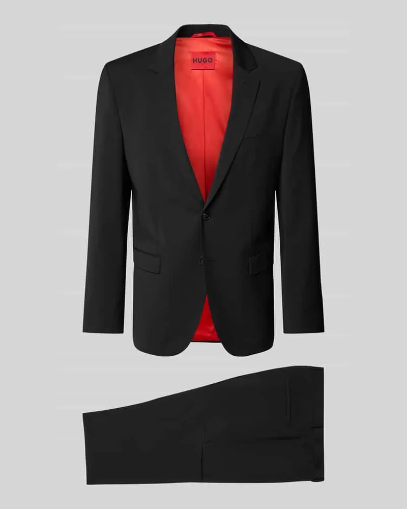 HUGO BOSS Super Slim Fit Anzug aus Woll-Mix Modell 'ARTI/HESTEN Black