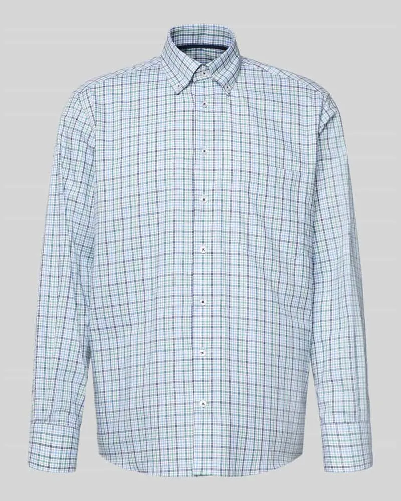 Eterna Comfort Fit Business-Hemd aus Baumwolle mit Kentkragen Gruen