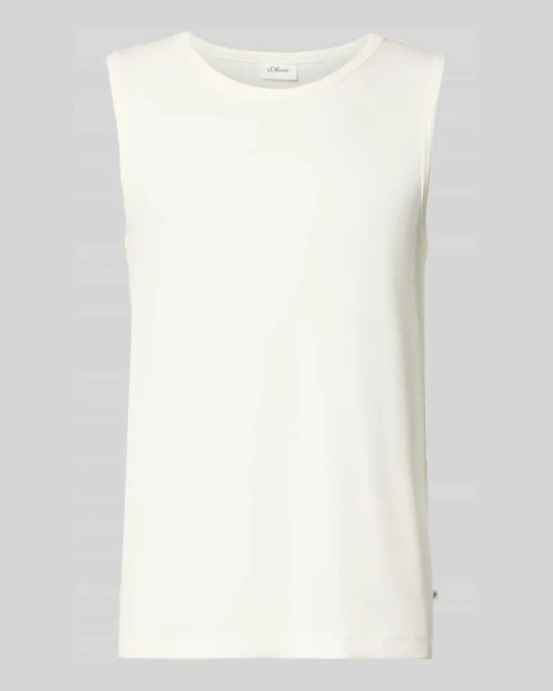 S.Oliver Slim Fit Tank Top aus Baumwoll-Mix Weiss