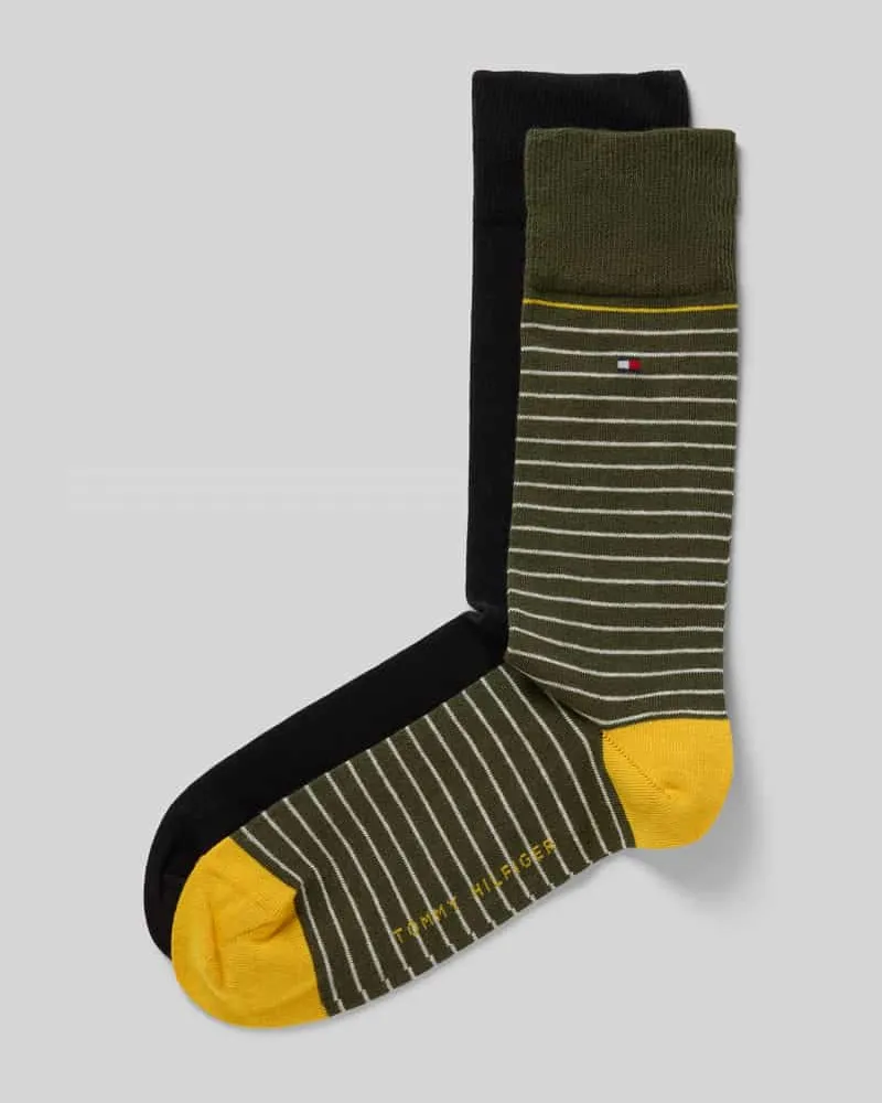 Tommy Hilfiger Socken aus Baumwoll-Mix im 2er-Pack Khaki