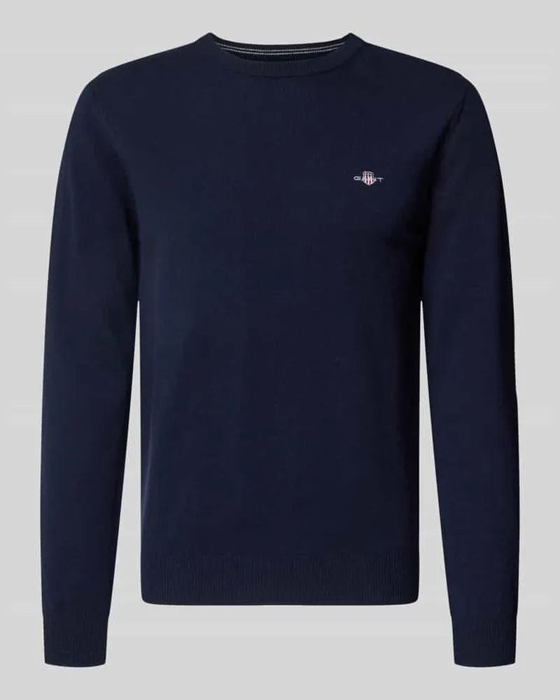 Gant Regular Fit Pullover aus reiner Wolle Marine