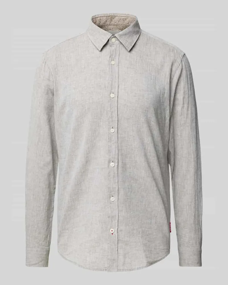 JOOP! Regular Fit Freizeithemd aus Leinen-Baumwoll-Mix Modell 'Hanson Oliv