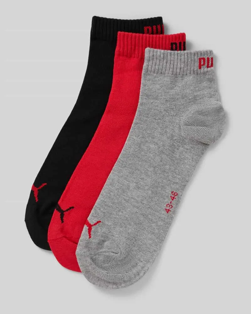 Puma Sneakersocken mit Logo im 3er-Pack Dunkelorange