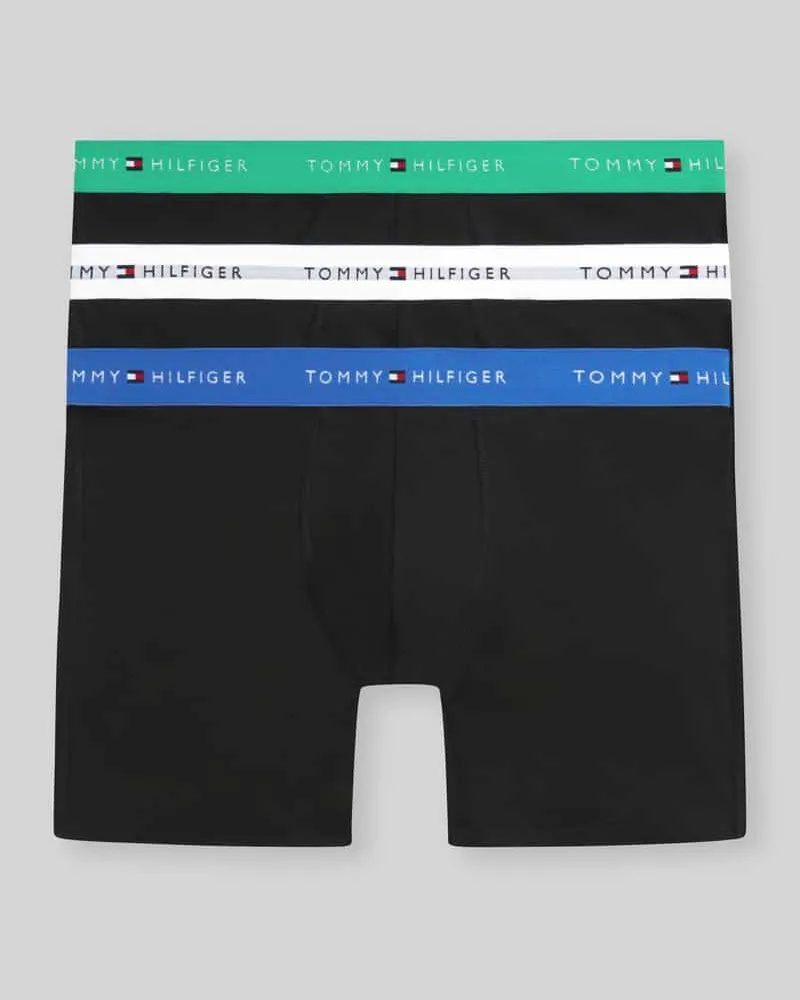 Tommy Hilfiger Regular Fit Trunks aus Baumwoll-Mix im 3er-Pack Ocean