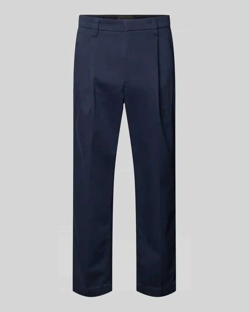 Armedangels Regular Fit Chino aus Baumwoll-Mix Modell 'TAAMIR PLEATED Marine