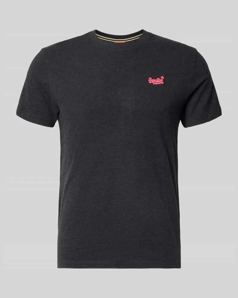 Superdry. Regular Fit T-Shirt mit Logo-Stitching Black