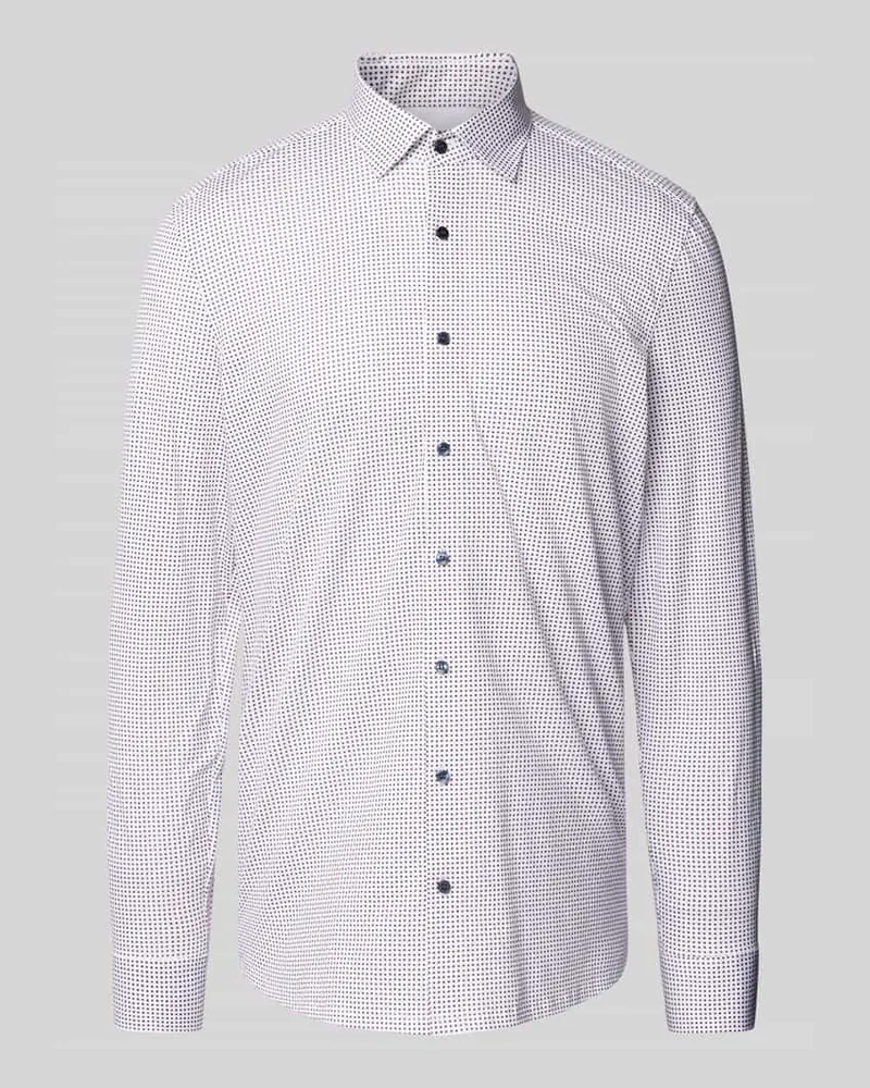 Olymp Slim Fit Businesshemd mit Allover-Muster Modell 'NEW YORK 