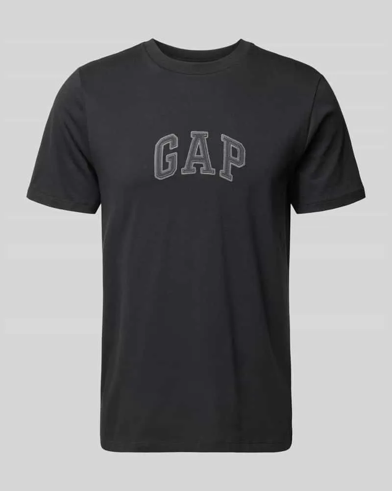 GAP T-Shirt mit Logo-Patch und Rundhalsausschnitt Black